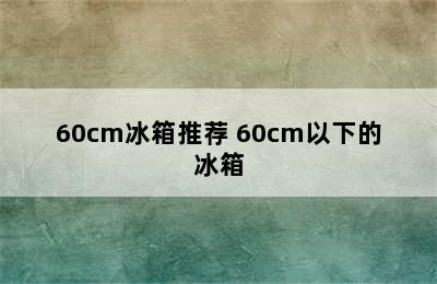 60cm冰箱推荐 60cm以下的冰箱